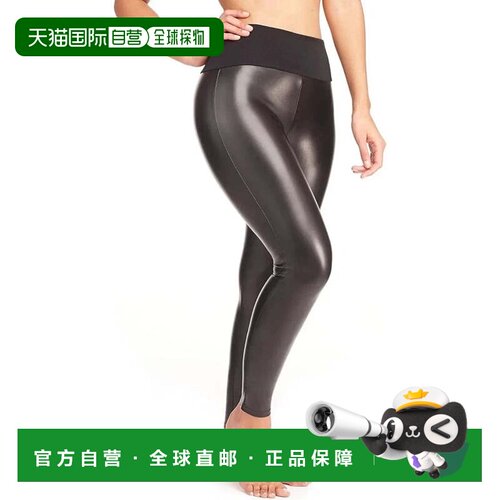 自营Spanx Shaping紧身裤女士黑色人造皮革紧身腿JZZ31-黑色 美国
