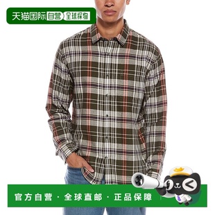 自营vince文斯圣巴巴拉格子衬衫 美国奥莱直发 绿色