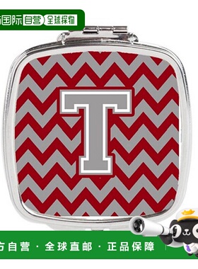 自营 Carolines Treasures CJ1043-TSCM 字母 T 雪佛龙深红正品