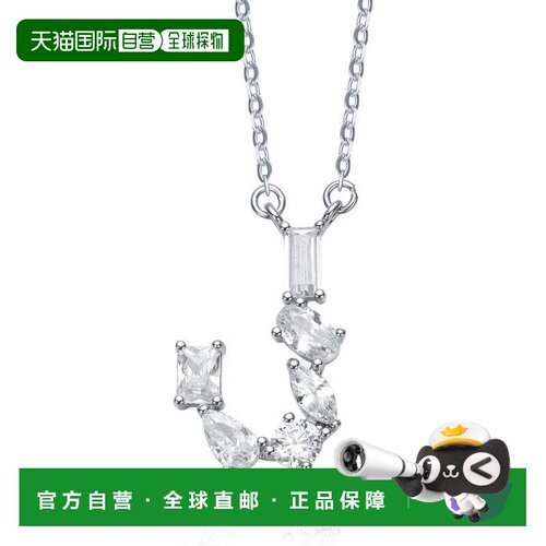 自营geneviveSterling Silver White Gold Plated with Clear Cub