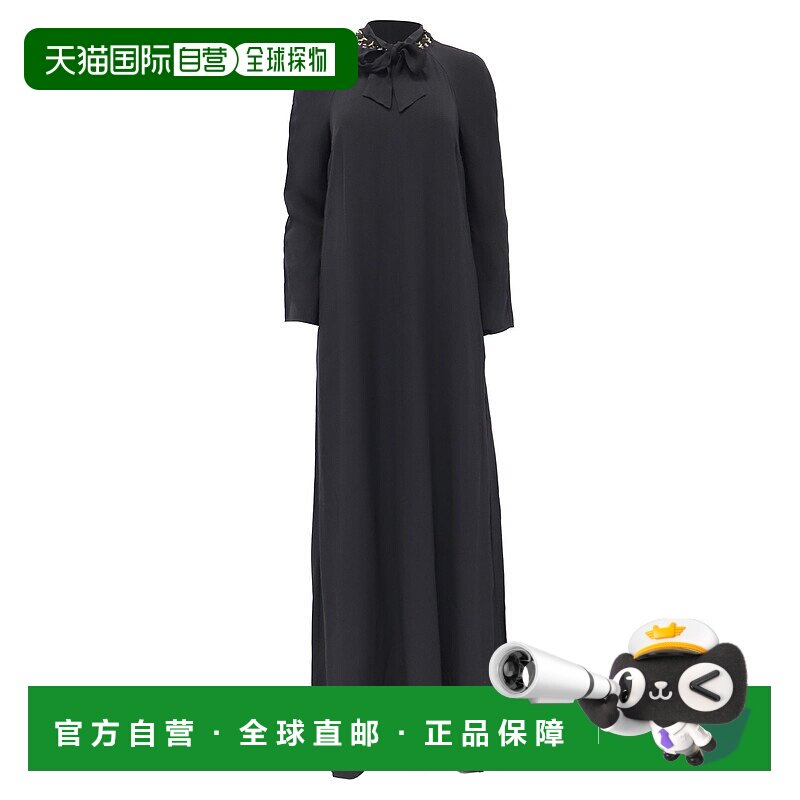 自营Zimmermann Chain Embellished Bow Maxi dress in Grey Visc