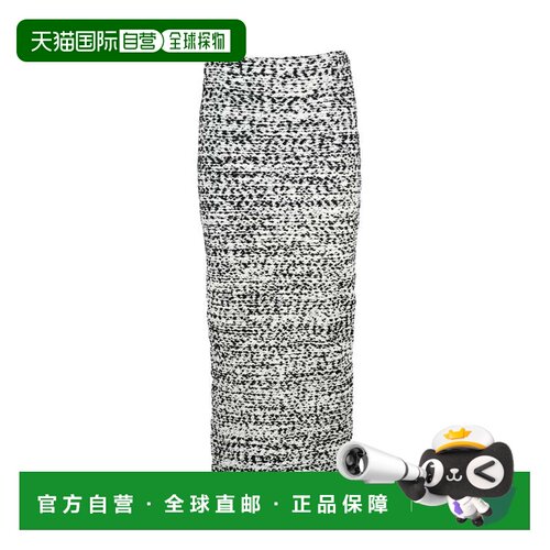 自营alberta ferretti长款Loony短裙，搭配纹理面料和后缝-灰色