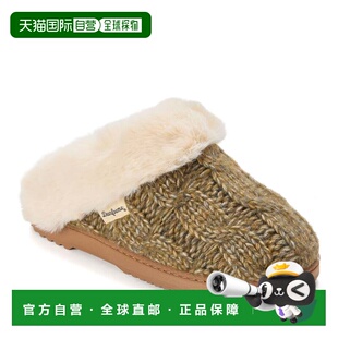 自营dearfoamsDearofoams女士Nicki针织防磨电缆针织拖 美国奥莱