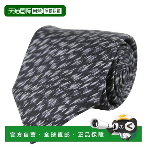 自营Bottega Veneta Men's Dry Brush Silk Pattern Tie - black