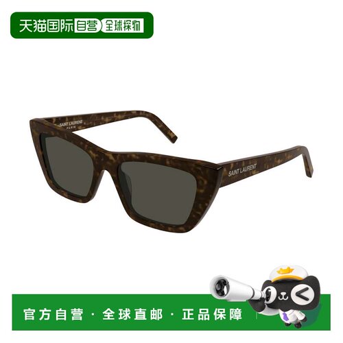 自营saint laurentSl 276云母龟形醋酸纤维大号方形太阳镜-黑色