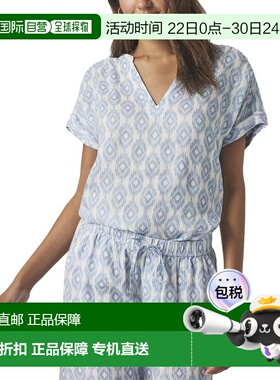 自营Splendid St Tropez Linen Blouse - blue 美国奥莱直发