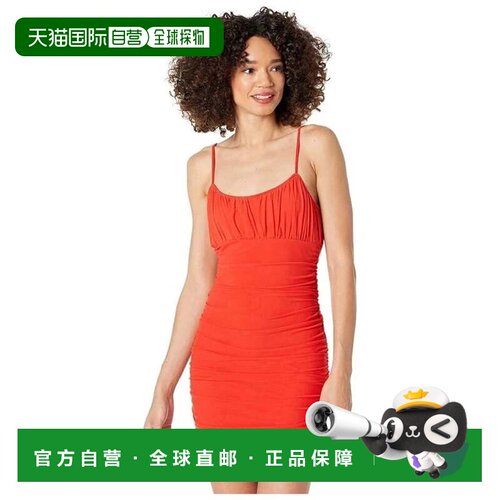 自营Steve Madden This Is My Jam Mini Dress Orange Ruched Bod