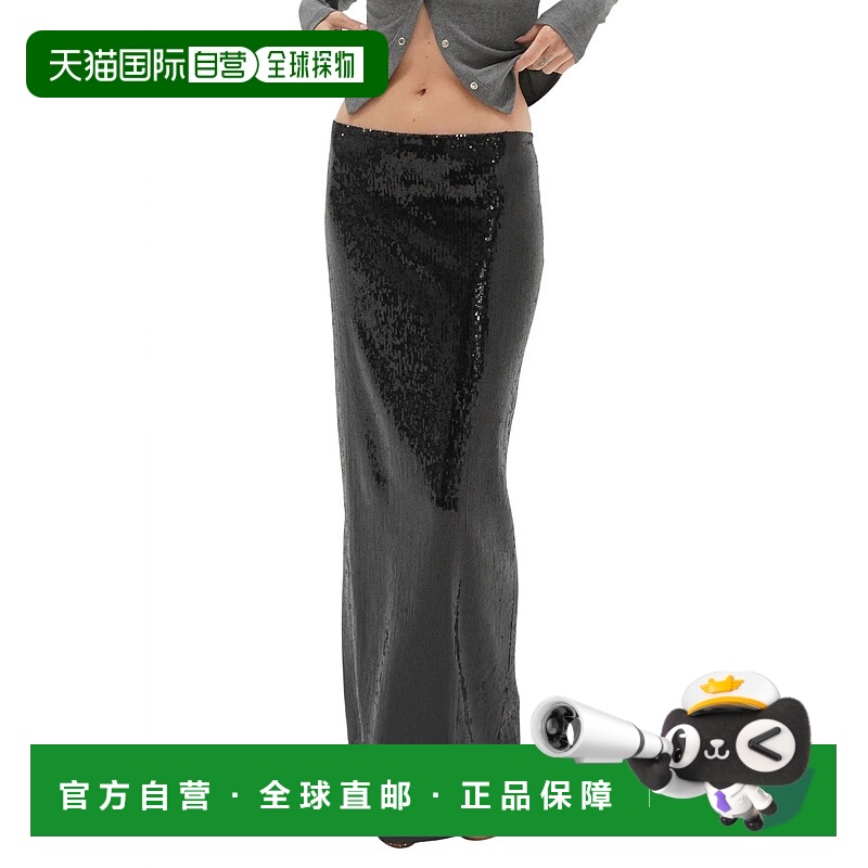 自营lnaElettra Sequin Column Skirt In Black - black 美国奥莱