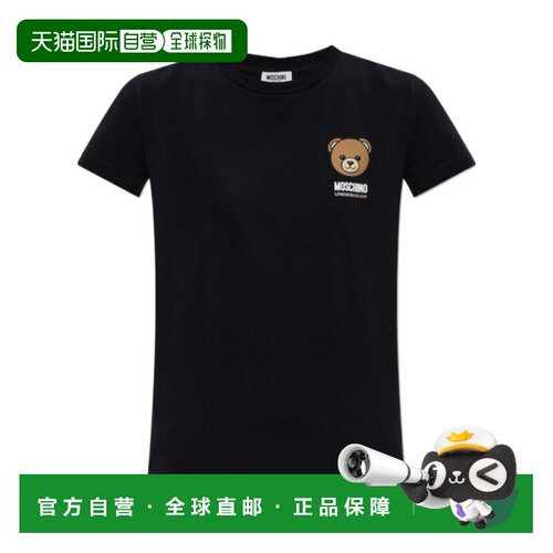 自营 MOSCHINO 女士T恤 261V6A070144100555 SS2026 黑色短袖