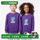Contrast Graphic Sweatshirt 自营Lacoste Kids Purple Print