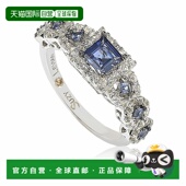 Suzy Levian 纯银 自营 Assher 切割蓝宝石和钻石口音新娘订婚戒