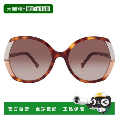 自营Carolina Herrera Brown Gradient Butterfly Ladies Sunglas