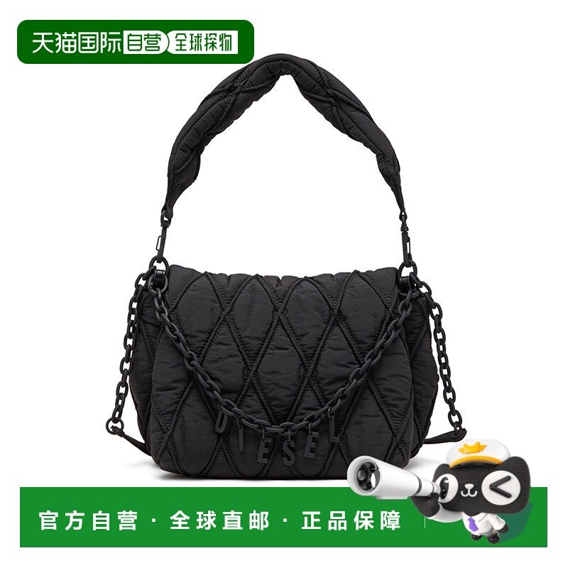 香港直邮DIESEL迪赛 链条装饰磁扣闭合 尼龙 手提斜挎单肩包 中号,箱包皮具/热销女包/男包,通用款女包,淘宝优惠券,粉丝福利购,淘宝优惠卷