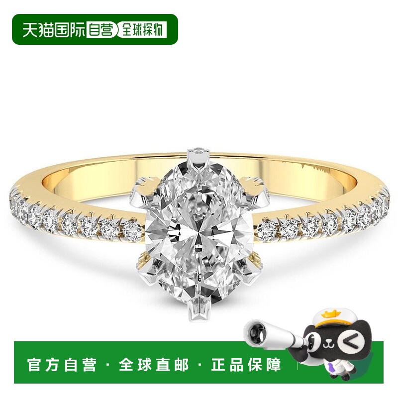 自营 pompeii32 1/2 克拉椭圆形钻石实验室培育订婚戒指，白金、