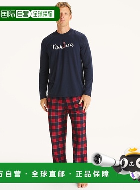 自营Nautica Mens Men's Family Plaid Pajama Set - red rope 美