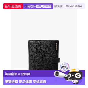 自营michael kors黑色喷气式鹅卵石皮革护照钱包 美国奥莱直发