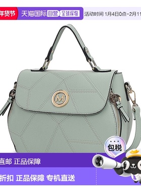 自营 mia k collectionMia K的Clementine纯素皮革女式手提包-sea