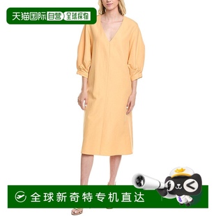 york拉斐特148纽约丝绸亚麻混纺迷笛连衣 自营 lafayette 148 new