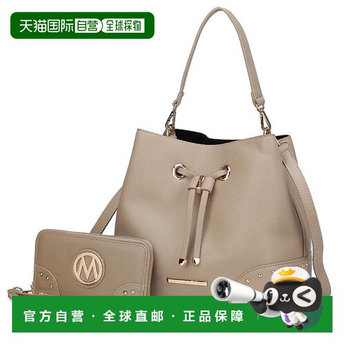 美国直邮mia k collectionCallie Solid Bucket Bag with matchi