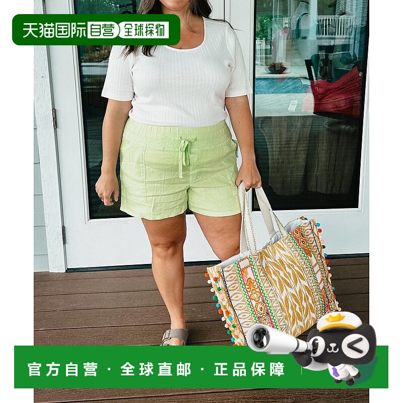 自营kut from the klothChristina Linen Short In Lime Green -