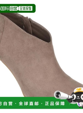 自营Journee Collection Demmi Boots Women's Taupe Pointed Toe