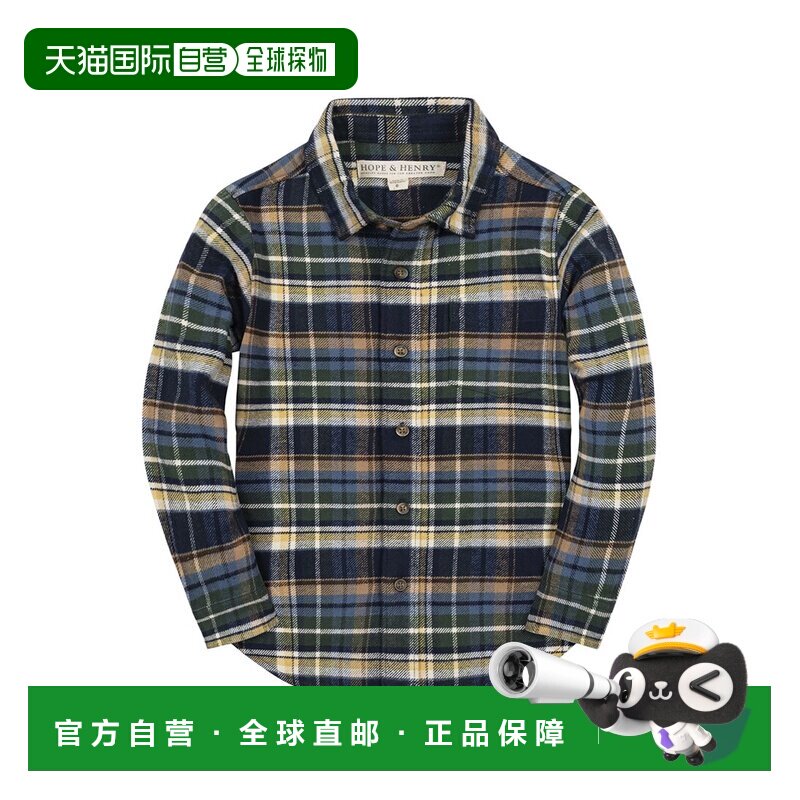 自营Hope & Henry有机法兰绒衬衫-蓝色 美国奥莱直发图片