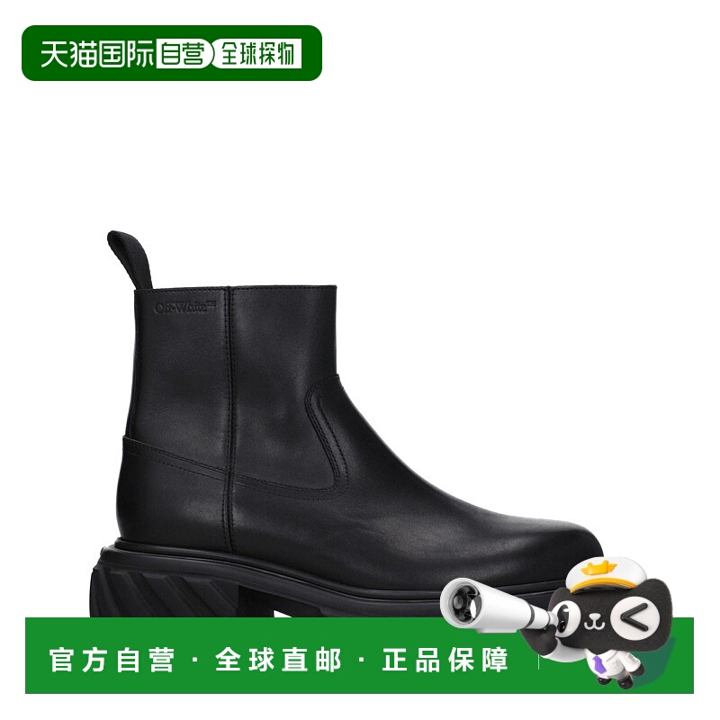 自营off-whiteOff- Leather Men's Ankle - black 美国奥莱直发