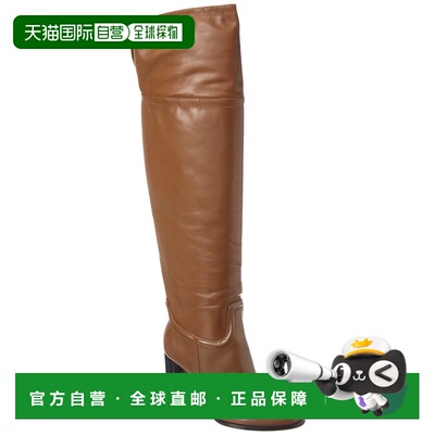 自营Alexandre Birman Lauren 90 皮革过膝靴 - 棕色 美国奥莱直