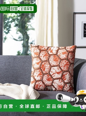 自营 Safavieh Falla 枕头 - 橙色 / 白色 美国奥莱直发