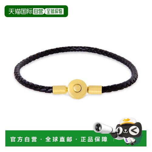 自营Bruno Magli Mens Slim Leather Bracelet, Gold - gold 美国