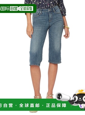 自营NYDJ Petite Pedal Pusher Seline 阔腿牛仔裤 - 蓝色 美国奥