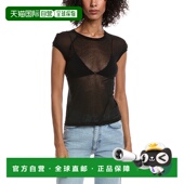 Lang Top Twisted 自营Helmut Crop Sheer black 美国奥莱直发