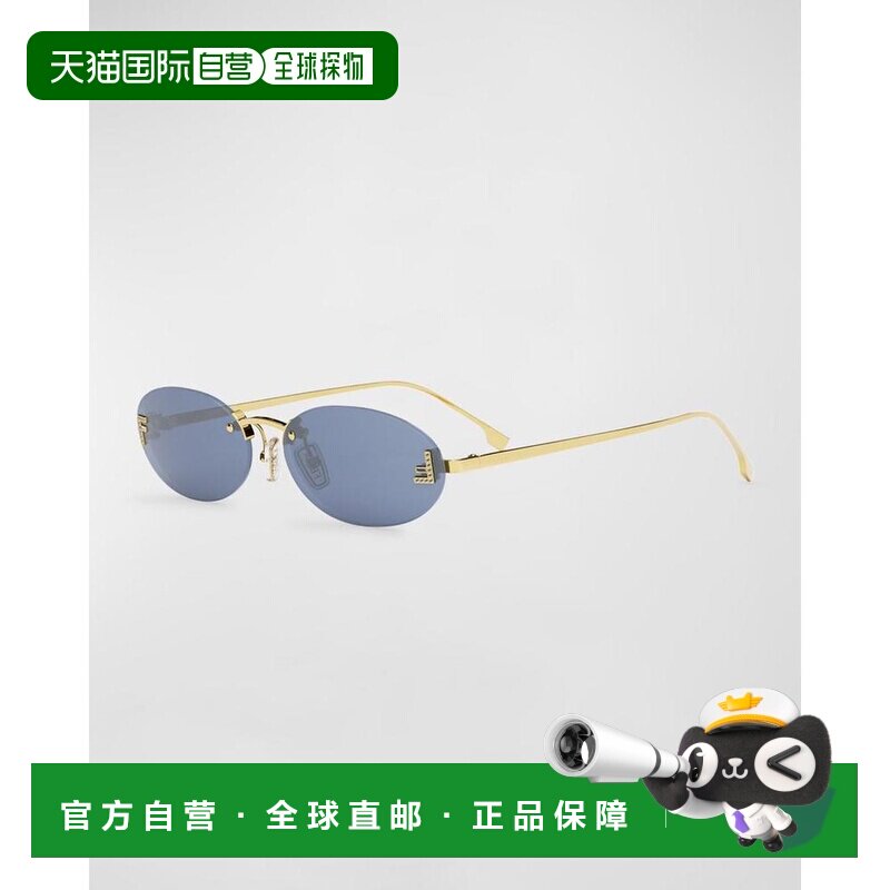 1h可退 【美国直邮】Fendi|装饰 FF 椭圆形金属太阳镜新款