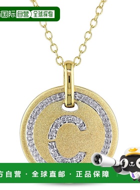 自营 Mimi & Max C 首字母钻石配饰吊坠配镀黄色纯银链条 - 黄色