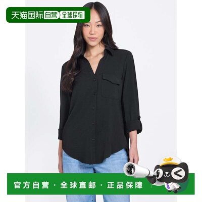 自营guessKlara Button-Down Shirt - black 美国奥莱直发