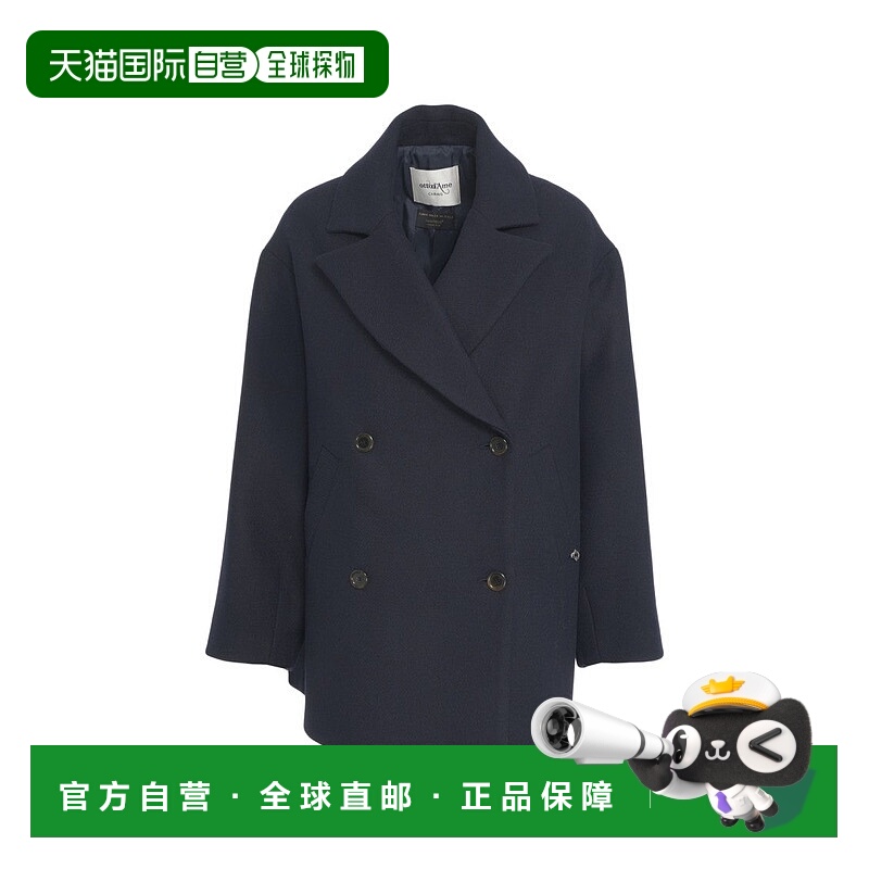 自营ottod'ame双排扣蓝色上衣，宽松合身-黑色 美国奥莱直发