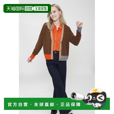 自营incashmereCashmere Long Sleeve Color Blocked Cardigan -