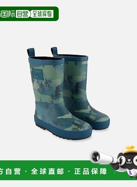 自营deux par deuxPrinted Rain Boots Forest Green With Black