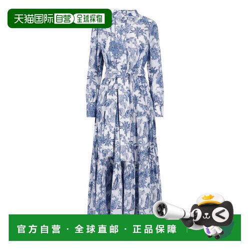 自营mc2 saint barthMidi Dress with Tiered Skirt and Botanica