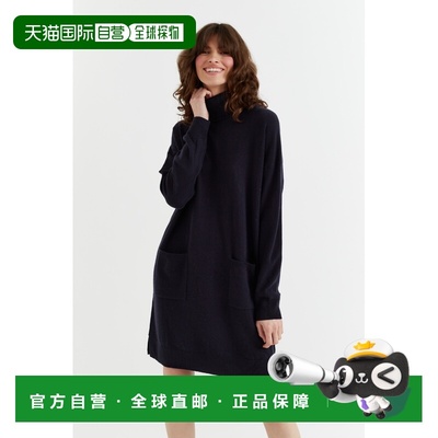 自营chinti & parkerNavy Wool-Cashmere Rollneck Mini Dress -