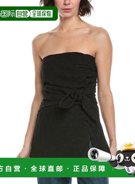 自营GANNI Stretch Crepe Strapless Top - black 美国奥莱直发