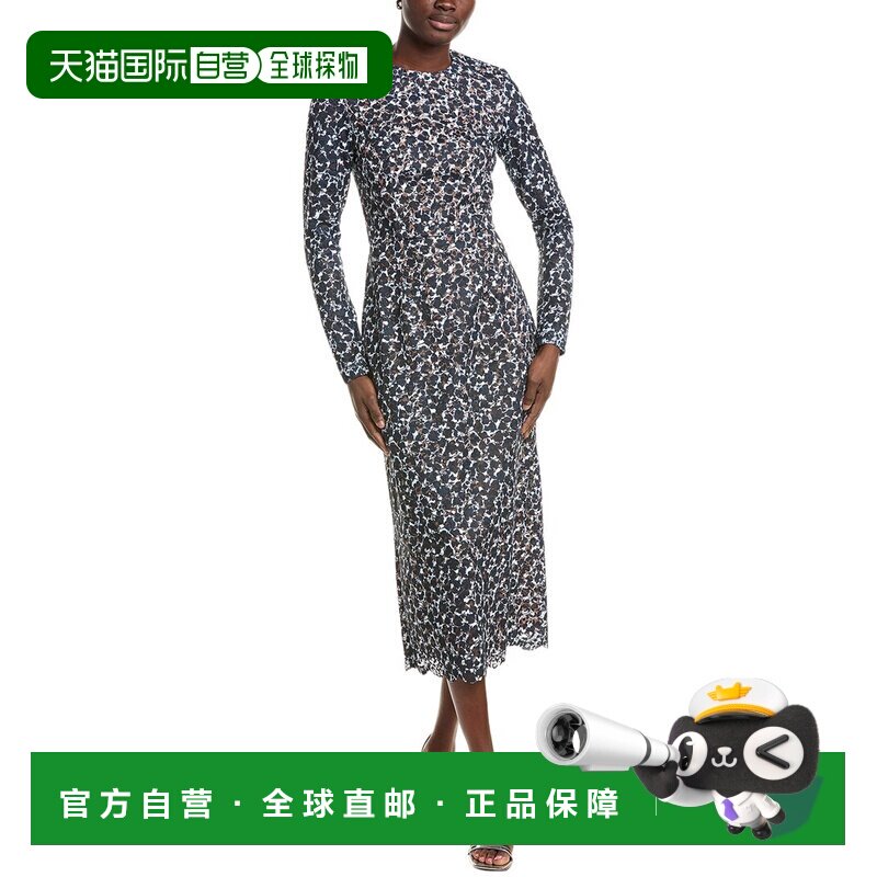 自营Michael Kors Collection Shadow蕾丝紧身连衣裙-海军蓝 美