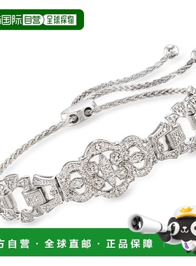 自营 Ross-Simons Diamond Openwork Bolo Bracelet in Sterling