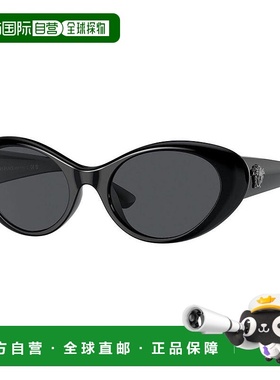 自营Versace太阳镜椭圆形全边，黑色镜架和深灰色镜片Ve4455Ugb1/