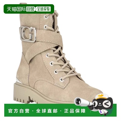 自营Guess Orana Women's Taupe Suede Round Toe Lace Up Combat