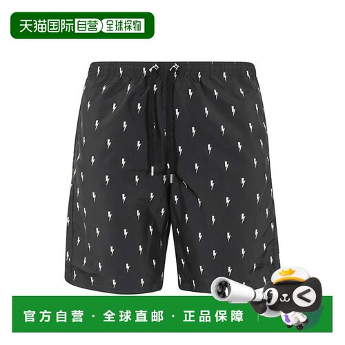自营neil barrettAll Over Micro Shorts - black 美国奥莱直发