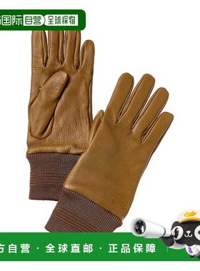 自营Burberry Rib Cuff Leather Gloves - brown 美国奥莱直发