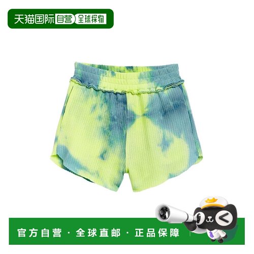 自营Tractr Jeans Smocked Waist Tie Dye Knit Short - blue 美