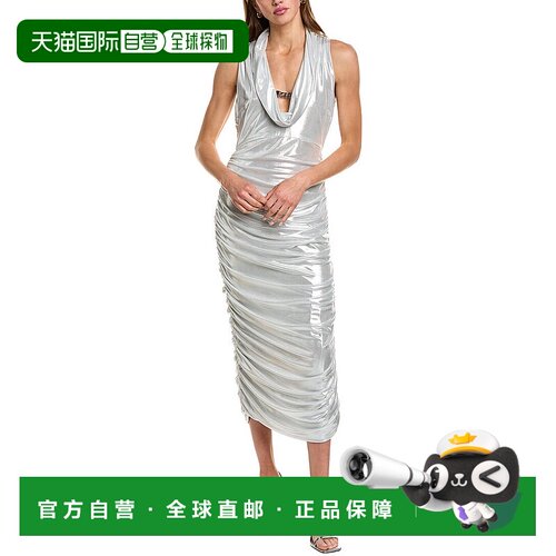 自营Carla Ruiz Metallic Cowl Neck Midi Dress - metallic 美国