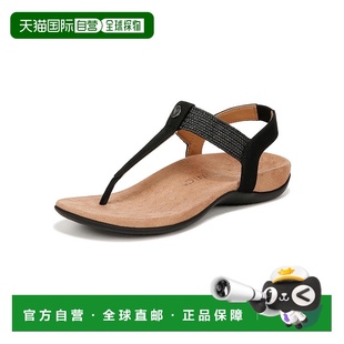 黑色 自营 黑色Nbck皮革 Brea脚踝带跟凉鞋 美国奥莱直 VIONIC女式